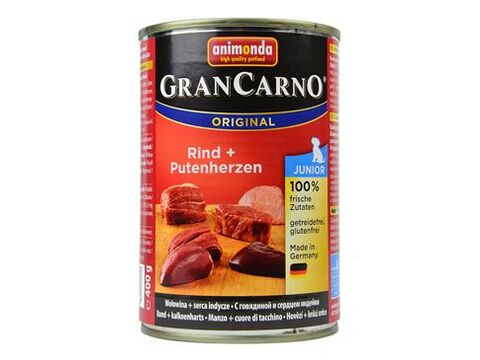 Animonda Gran Carno Junior hovězí & krůtí srdce konzerva 400g