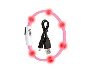 Obojek USB Visio Light 35cm růžový KAR 1ks