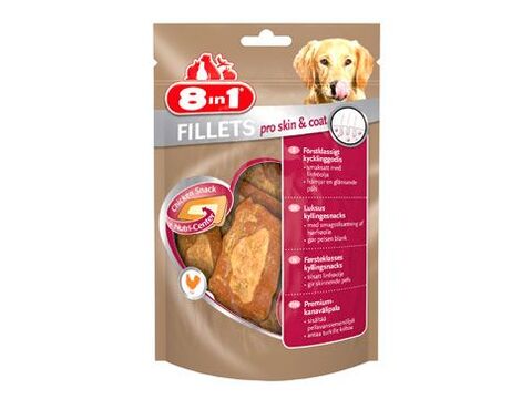 8in1 pochoutka Fillets pro skin & coat S 80g