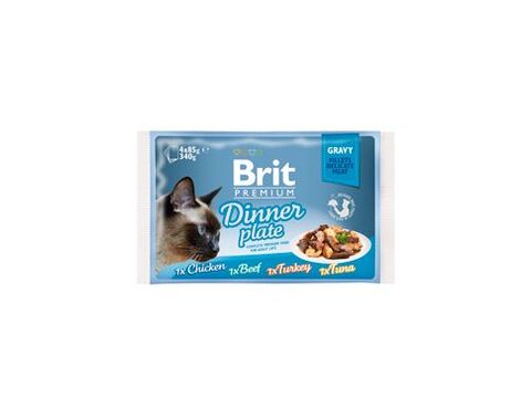 Brit Premium Cat D Fillets in Gravy Dinner Plate 340g