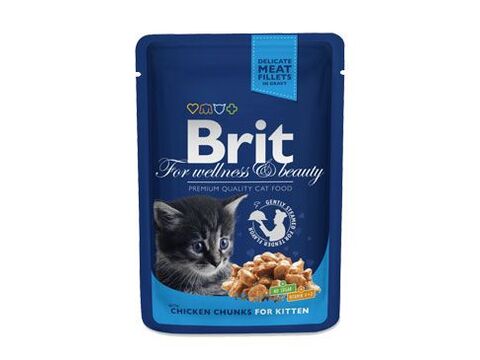 Brit Premium Cat kapsa Chicken Chunks for Kitten 100g