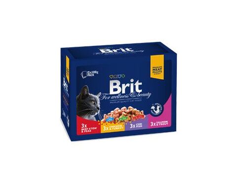 Brit Premium Cat kapsa Family Meat Plate 1200g (12x100g)