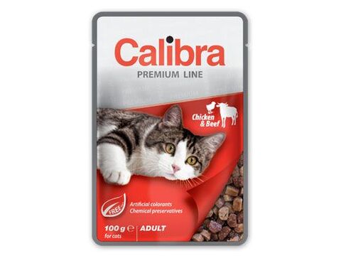 Calibra Cat  kapsa Premium Adult Chicken & Beef 100g