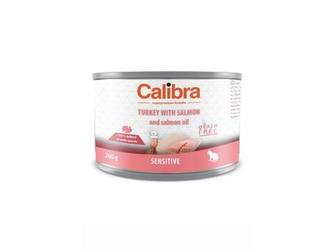 Calibra Cat konzerva Sensitive krůta a losos 200g