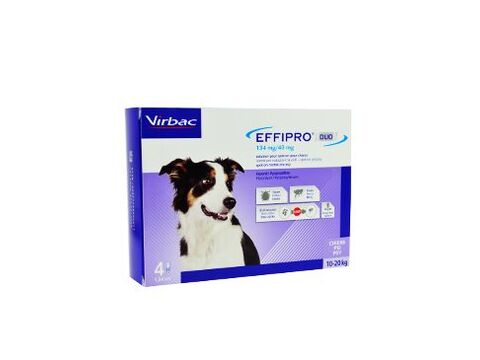 Effipro DUO Dog M (10-20kg) 134/40 mg, 4x1,34ml