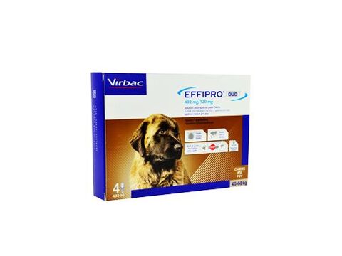 Effipro DUO Dog XL (40-60kg) 402/120 mg, 4x4,02ml