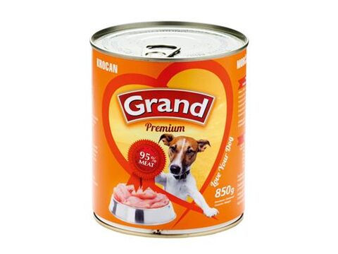 GRAND konzerva pes krocaní 850g