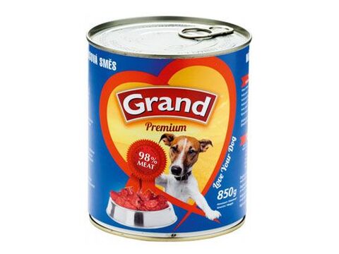 GRAND konzerva pes masová směs 850g