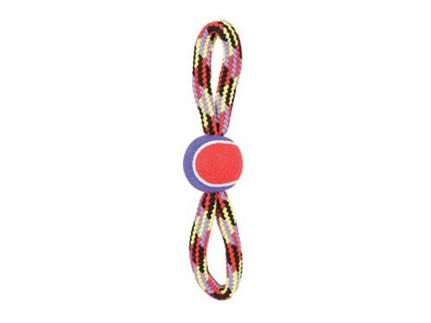 Hračka pes TENNIS BALL ROPE osmička 36cm Zolux