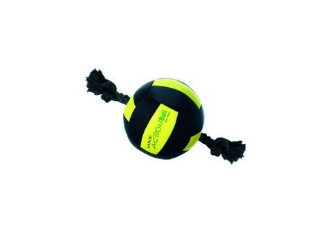Karlie hračka pes míč neoprén s provázkem černá-žlutá 13cm 1ks