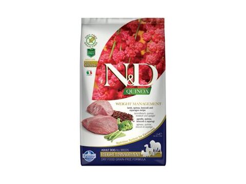 N&D GF Quinoa DOG Weight Mnmgnt Lamb & Broccoli 2,5kg