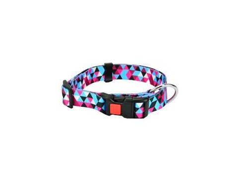 Obojek nylon GEO modrý L 50-65cm/25mm KAR