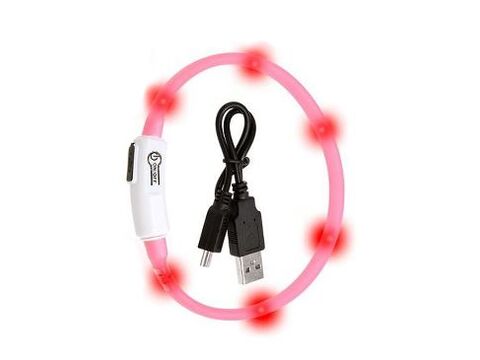 Obojek USB Visio Light 35cm růžový KAR 1ks