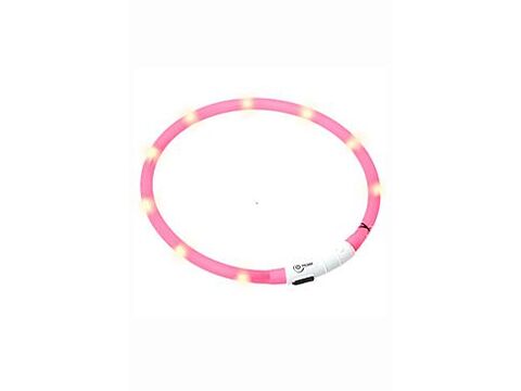 Obojek USB Visio Light 70cm růžový KAR 1ks