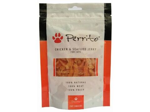 Perrito Chicken&Seafood jerky pro kočky 100g