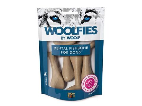 Pochoutka dentální Woolfies Dental Fishbone M 200g