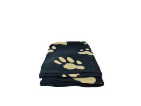 Trixie deka pro psy Barney černá a hnědé tlapky 150x100cm