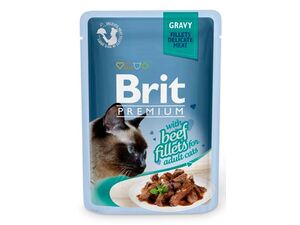 Brit Premium Cat D Fillets in Gravy With Beef 85g