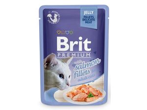 Brit Premium Cat D Fillets in Jelly with Salmon 85g