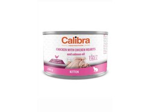 Calibra Cat konzerva Kitten kuře a kuřecí srdíčka 200g
