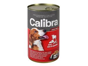 Calibra Dog konzerva hovězí + játra + zelenina v želé 1240g