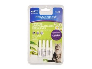 Francodex Pipeta repelentní kočka 4x0,6ml new