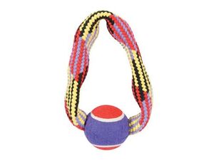 Hračka pes TENNIS BALL ROPE kruh 23cm Zolux