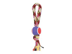 Hračka pes TENNIS BALL ROPE s rukojetí 40cm Zolux