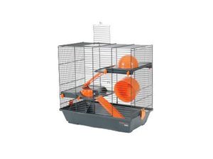 Klec křeček INDOOR 50cm 2 patra oranž s výbavou Zolux