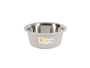 Miska nerez protiskluz pes PUPPY 850ml šedá Zolux