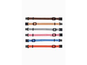 Obojek nylon pro štěňata rozliš.růž.-hnědá M-L 6ks TR