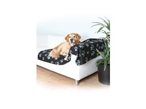 Trixie deka pro psy Barney černá a šedé tlapky 150x100cm